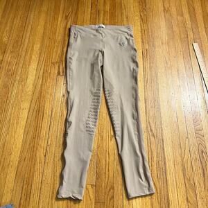 Tuff Rider Ventilated Schooling Tights Leggings Womens Medium Safari Tan